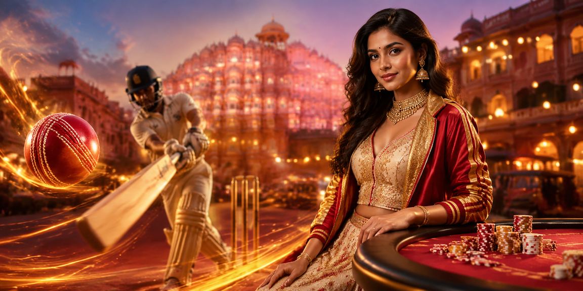 Cricket betting in Jaipur red gold colors